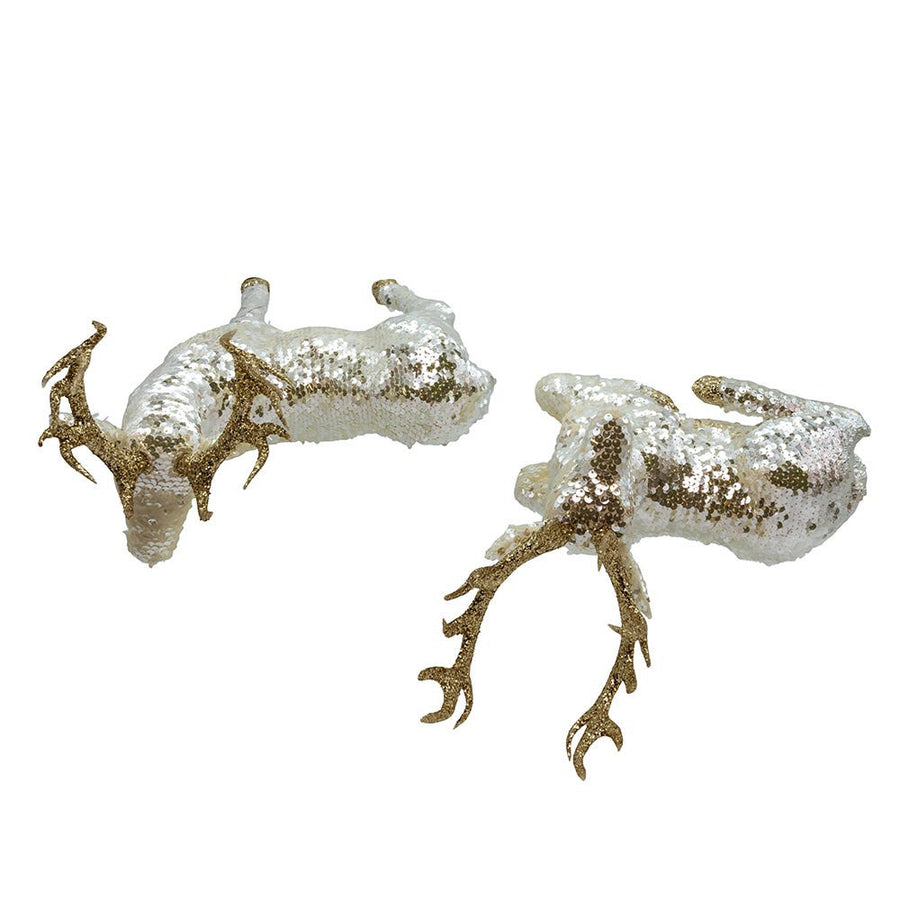 Shiny Gold Standing & Lying Deer Table Pieces