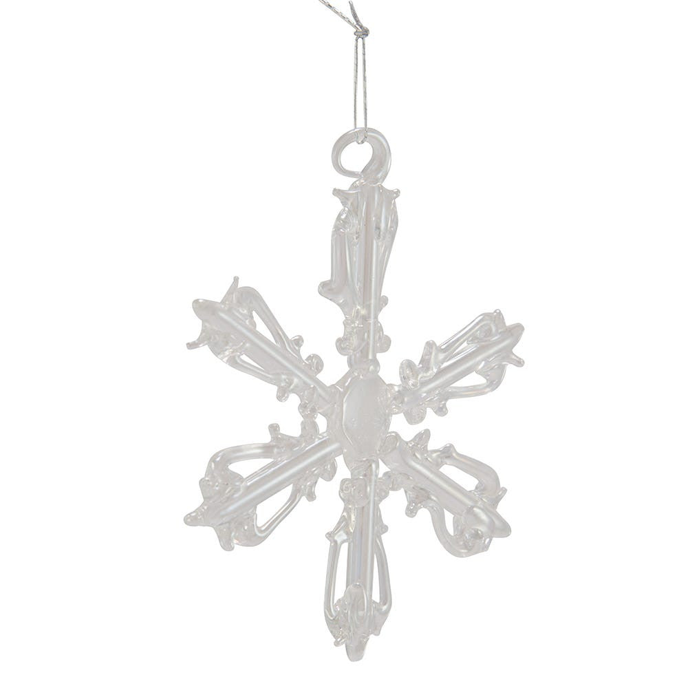 Iridescent Snowflake Glass Ornaments