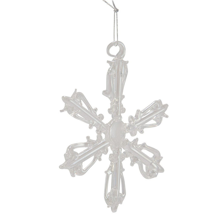 Iridescent Snowflake Glass Ornaments