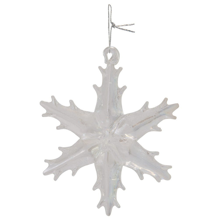 Iridescent Snowflake Glass Ornaments