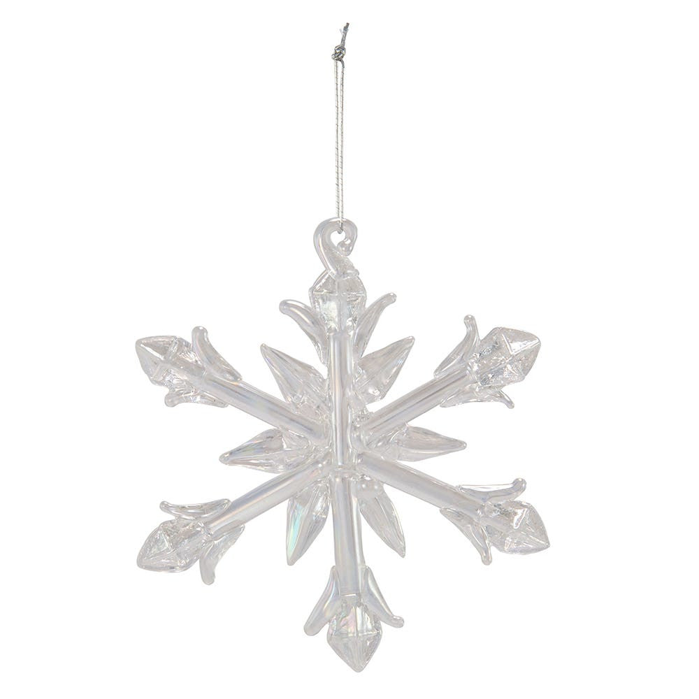 Iridescent Snowflake Glass Ornaments