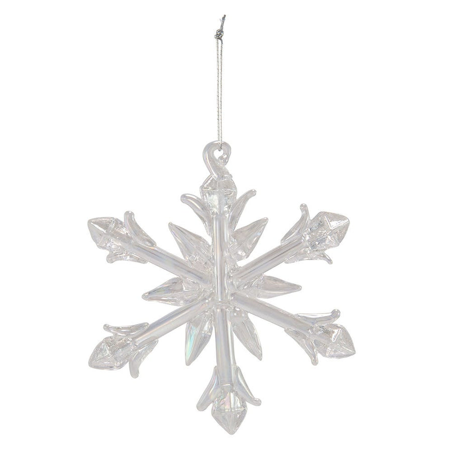 Iridescent Snowflake Glass Ornaments