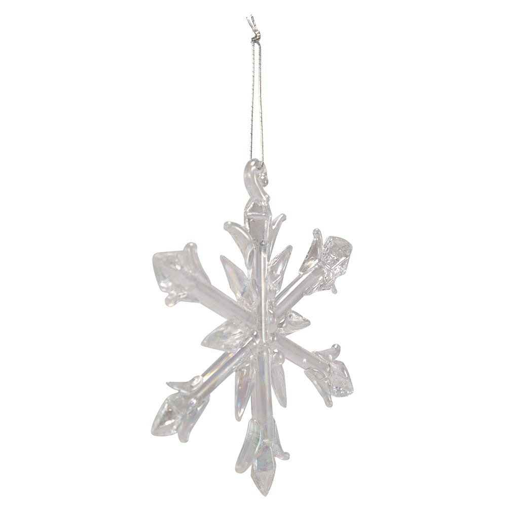Iridescent Snowflake Glass Ornaments