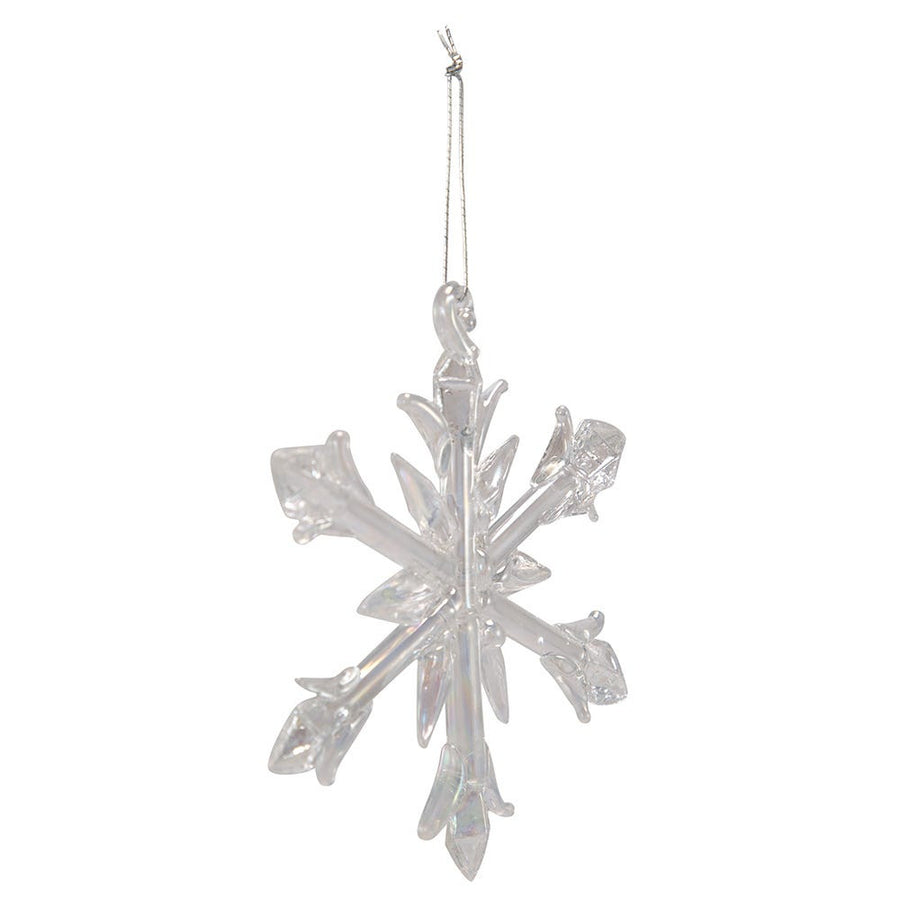 Iridescent Snowflake Glass Ornaments