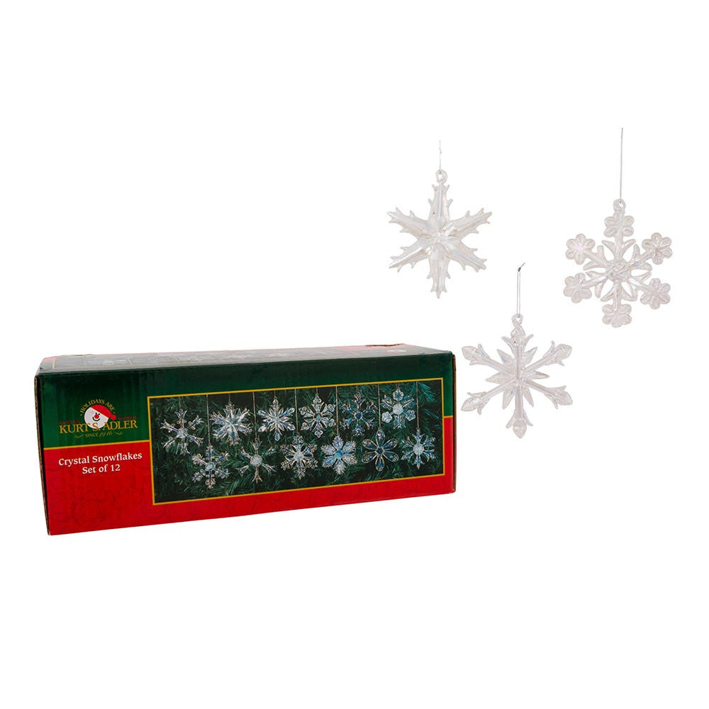 Iridescent Snowflake Glass Ornaments
