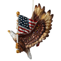 Patriotic Eagle With American Flag Ornament