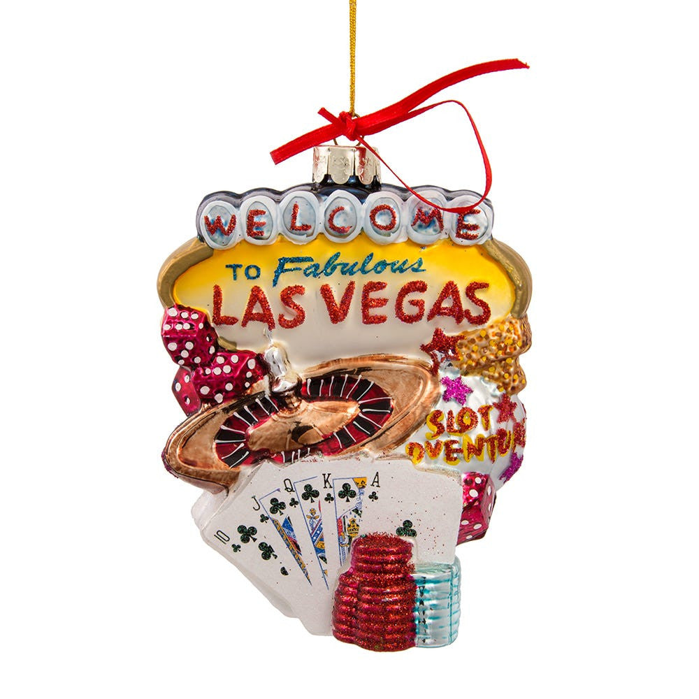 Las Vegas Cityscape Glass Ornament