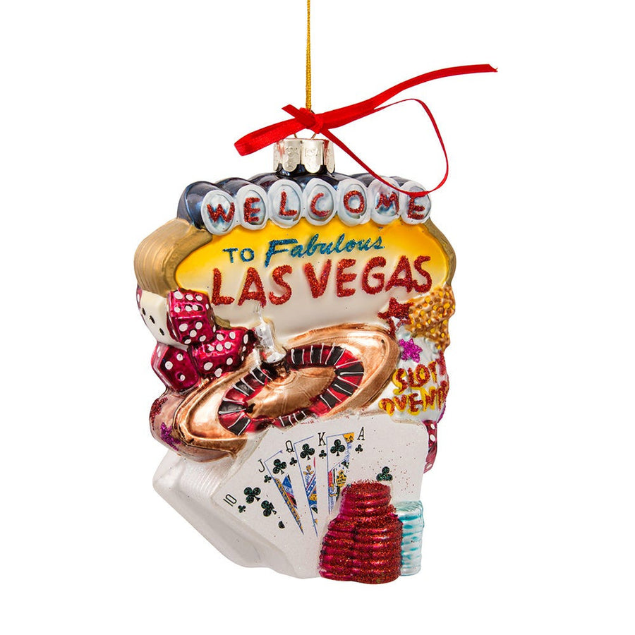 Las Vegas Cityscape Glass Ornament