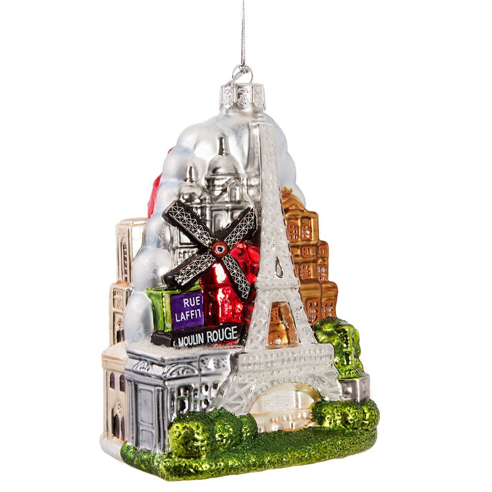 Paris Cityscape Glass Ornament