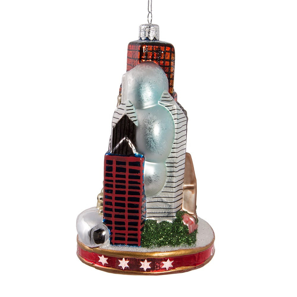 Chicago Cityscape Glass Ornament