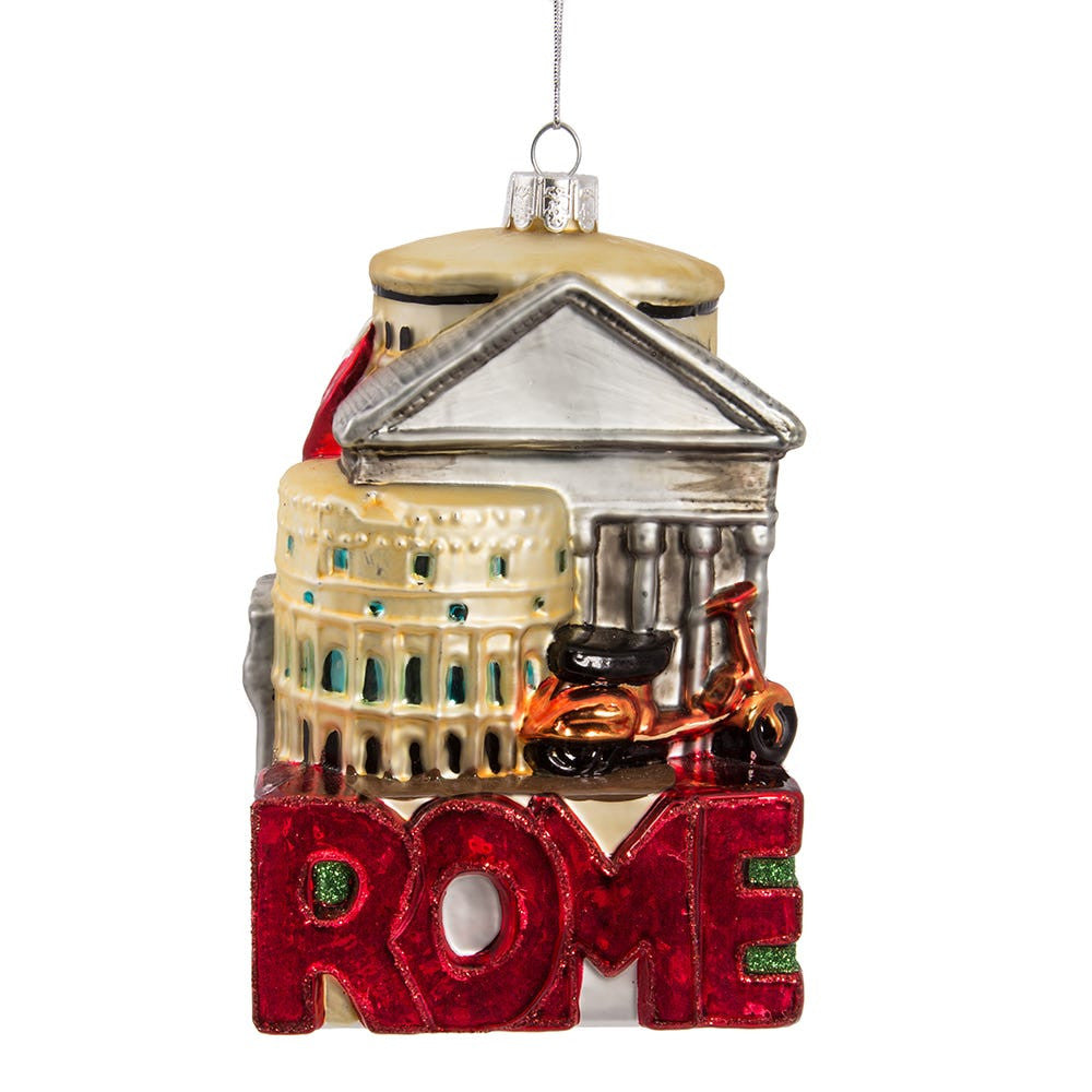 Rome Cityscape Glass Ornament