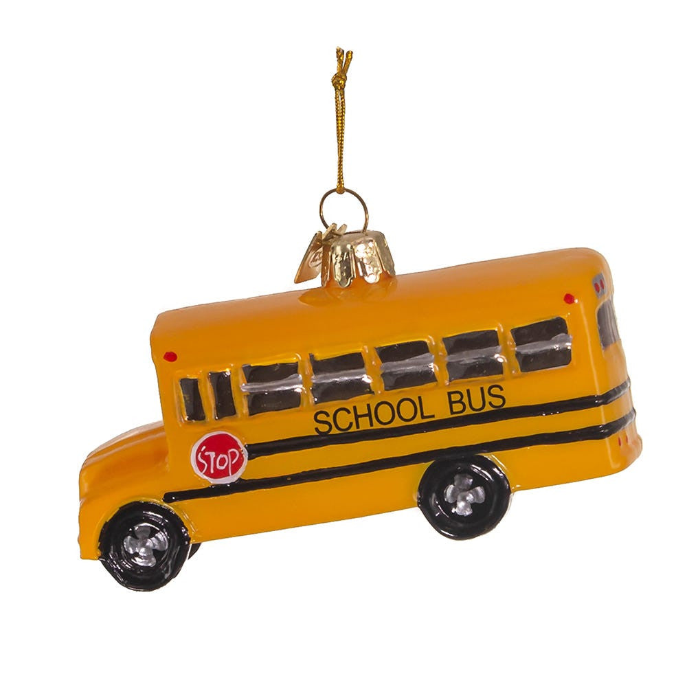 Noble Gems™ School Bus Glass Ornament