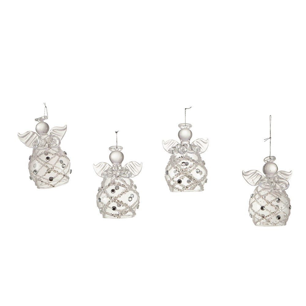 Clear Glass Angel Ornaments