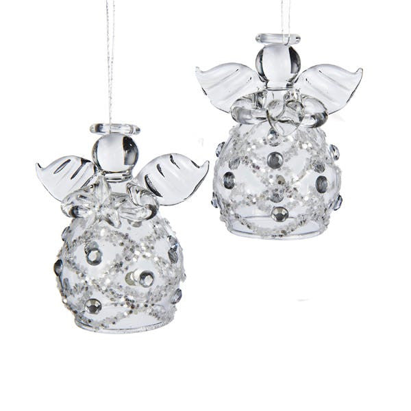 Clear Glass Angel Ornaments