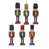 6“ Nutcrackers With Glitter Ornaments