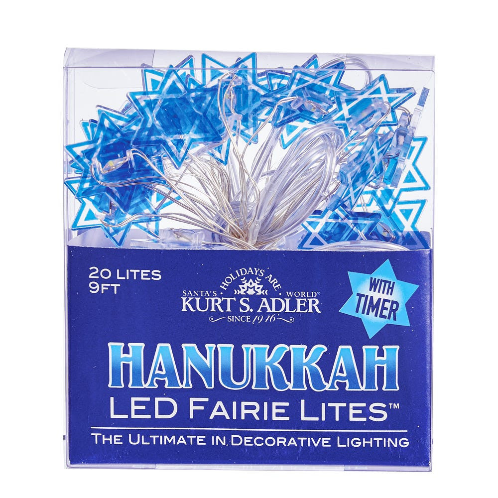 9' Battery Operated 20L Star Of David LED Fairy Light Set