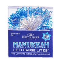 9' Battery Operated 20L Star Of David LED Fairy Light Set