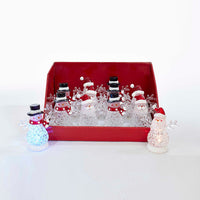 Battery Operated LED Color Changing Light-Up Snowman/Santa 12-Piece Set