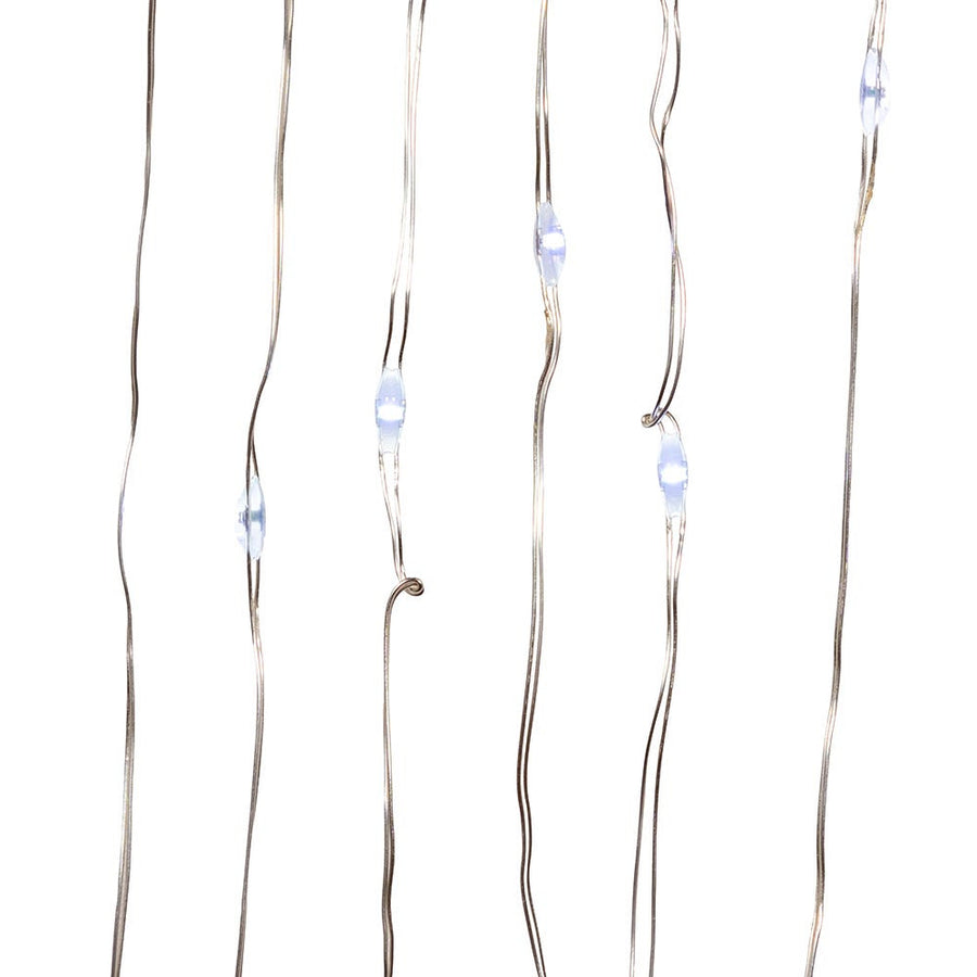 16.3' Battery Operated 50L Cool White Fairy LED Silver Wire Light Set In PDQ