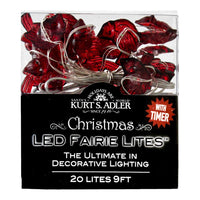 6.3' Battery Operated 20L Warm White Fairy LED Christmas Icon Light Clear Wire Light Set In PDQ