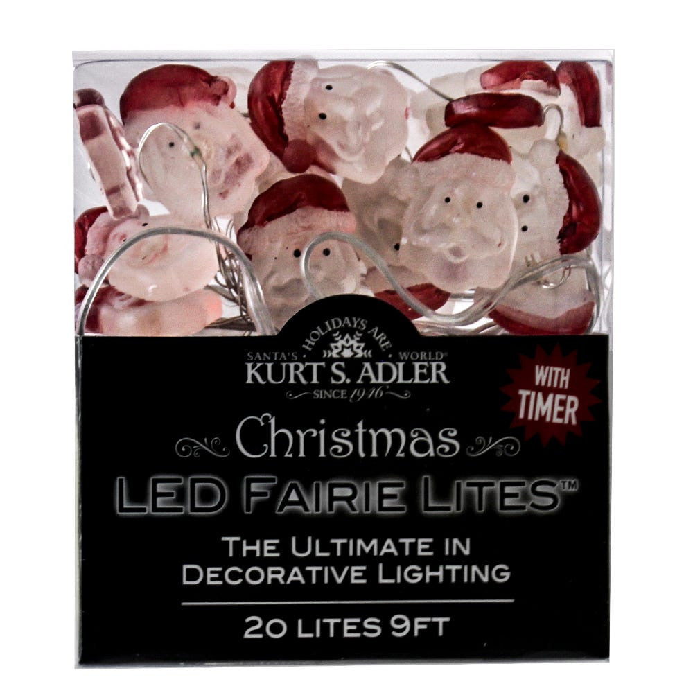 6.3' Battery Operated 20L Warm White Fairy LED Christmas Icon Light Clear Wire Light Set In PDQ