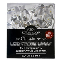 6.3' Battery Operated 20L Multicolored & Warm White Fairy LED In C7 Shell Clear Wire Light Set In PDQ