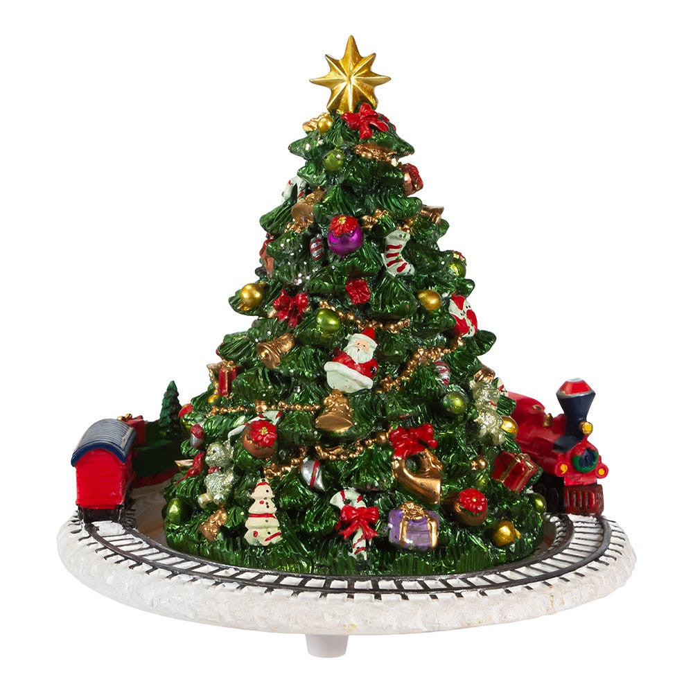 Christmas Tree With Revolving Train Music Box