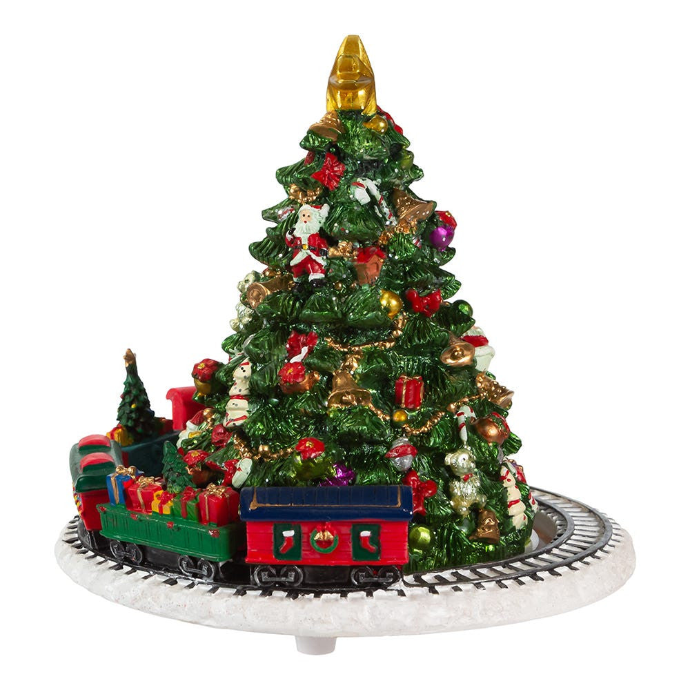 Christmas Tree With Revolving Train Music Box
