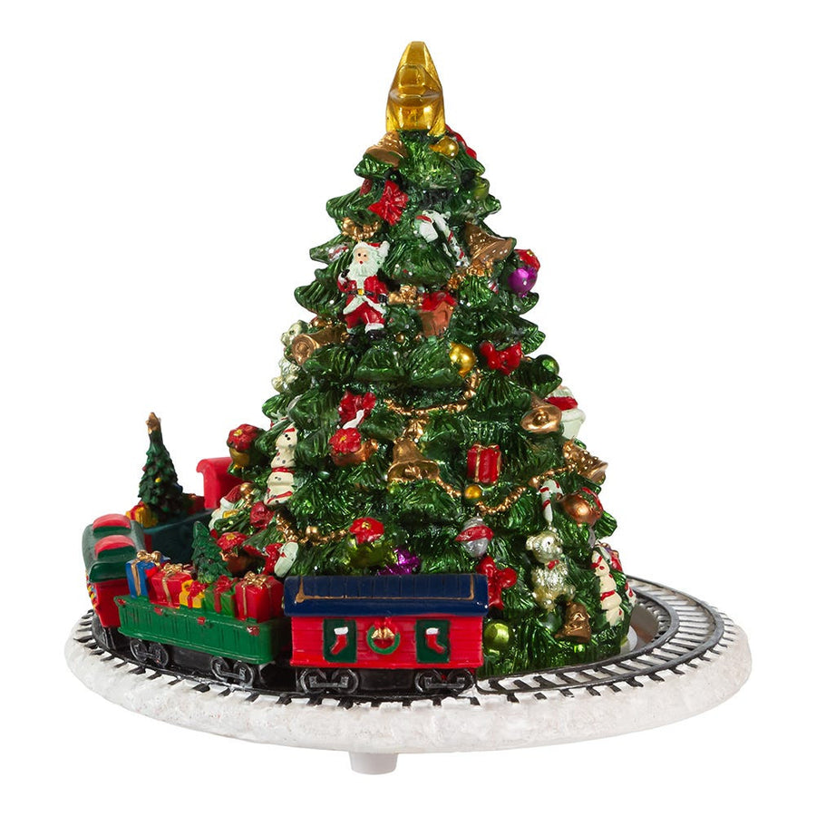 Christmas Tree With Revolving Train Music Box