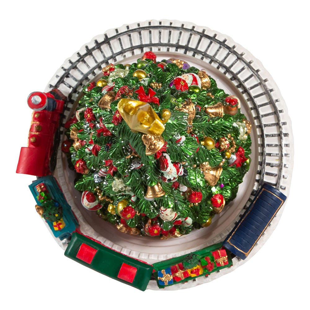 Christmas Tree With Revolving Train Music Box