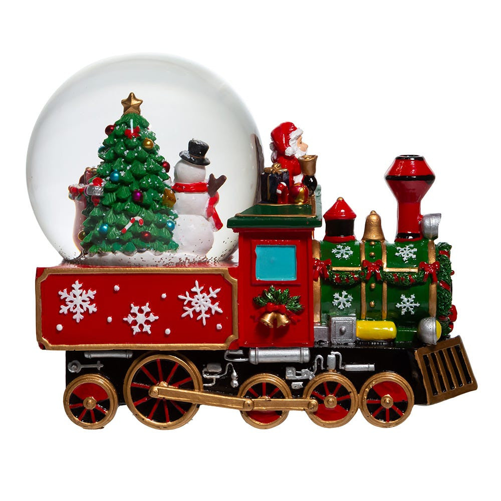 120MM Musical Santa Driving Train Water Globe
