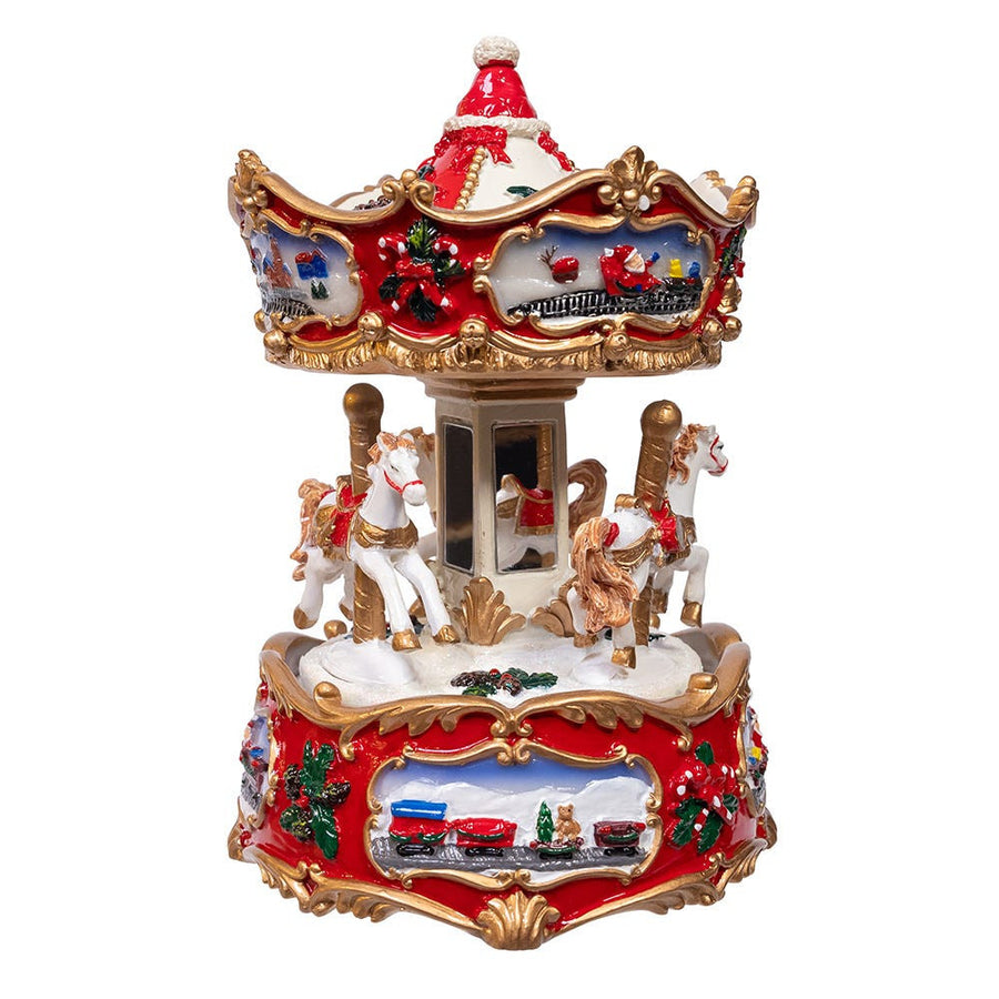 7" Wind-Up Musical Carousel Table Piece