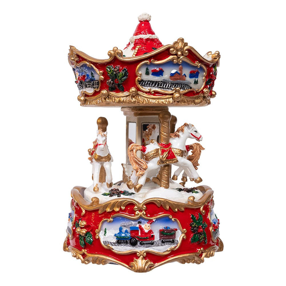 7" Wind-Up Musical Carousel Table Piece