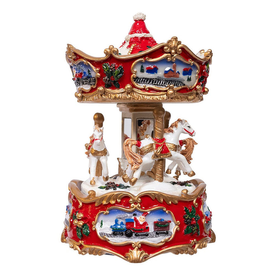 7" Wind-Up Musical Carousel Table Piece