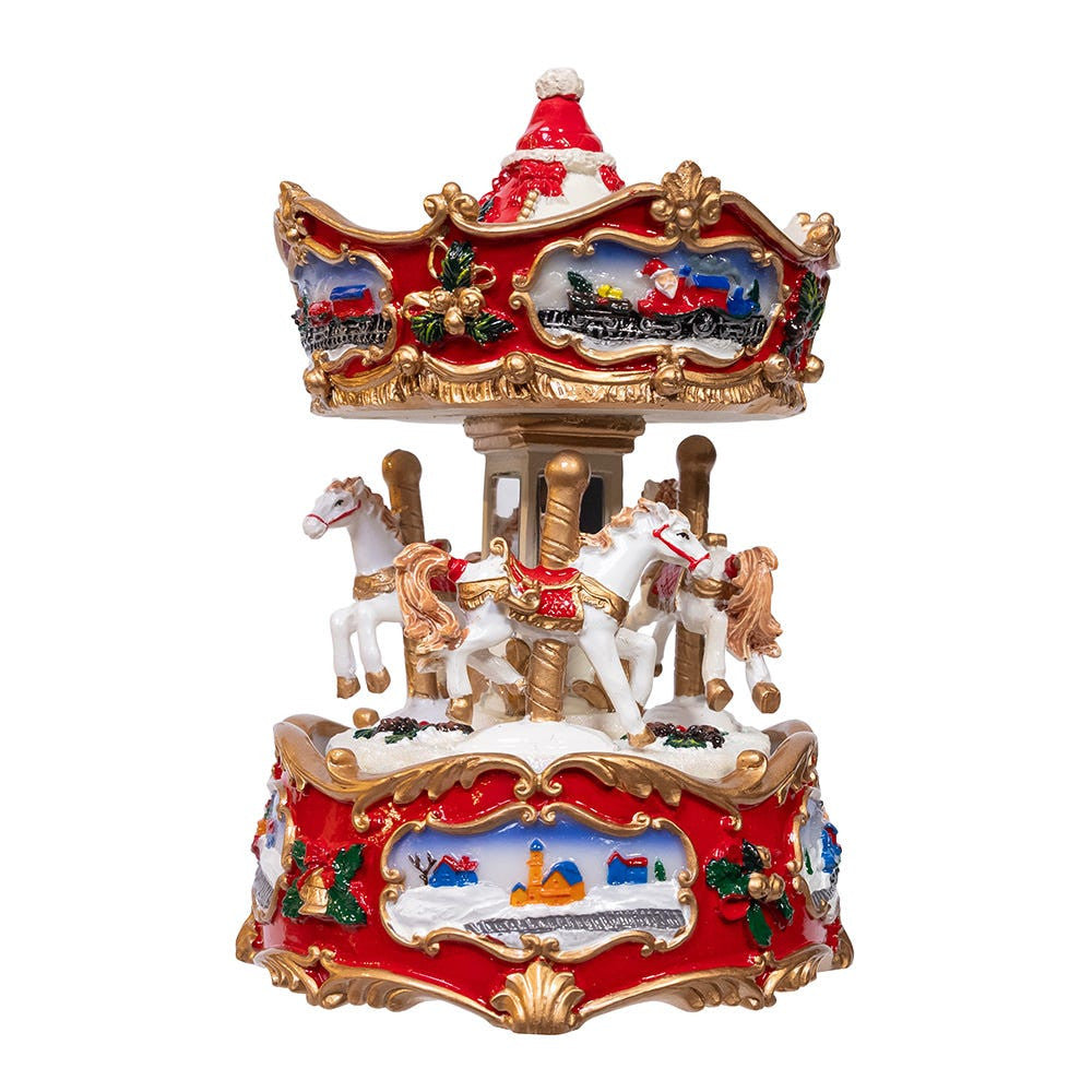 7" Wind-Up Musical Carousel Table Piece