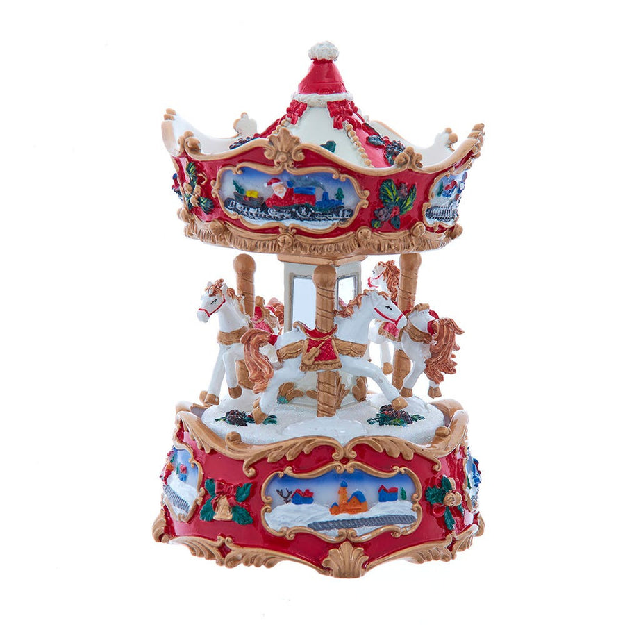 7" Wind-Up Musical Carousel Table Piece
