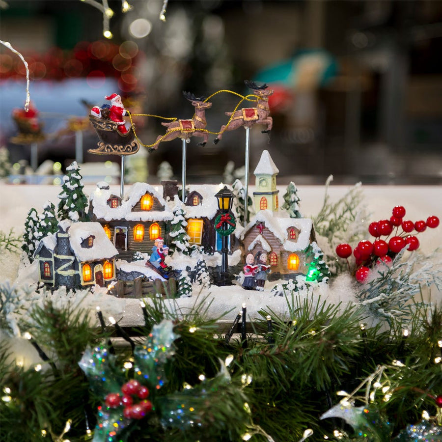Battery Operated LED Lighted Musical Village