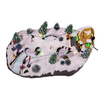Battery Operated LED Musical Skiing Village