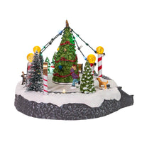 Battery Operated Musical LED Lighted Ice Rink With Trees Tabletop