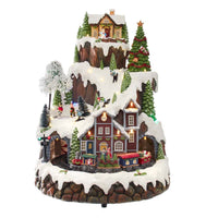 Battery Operated Musical LED Mountain Village Table Piece