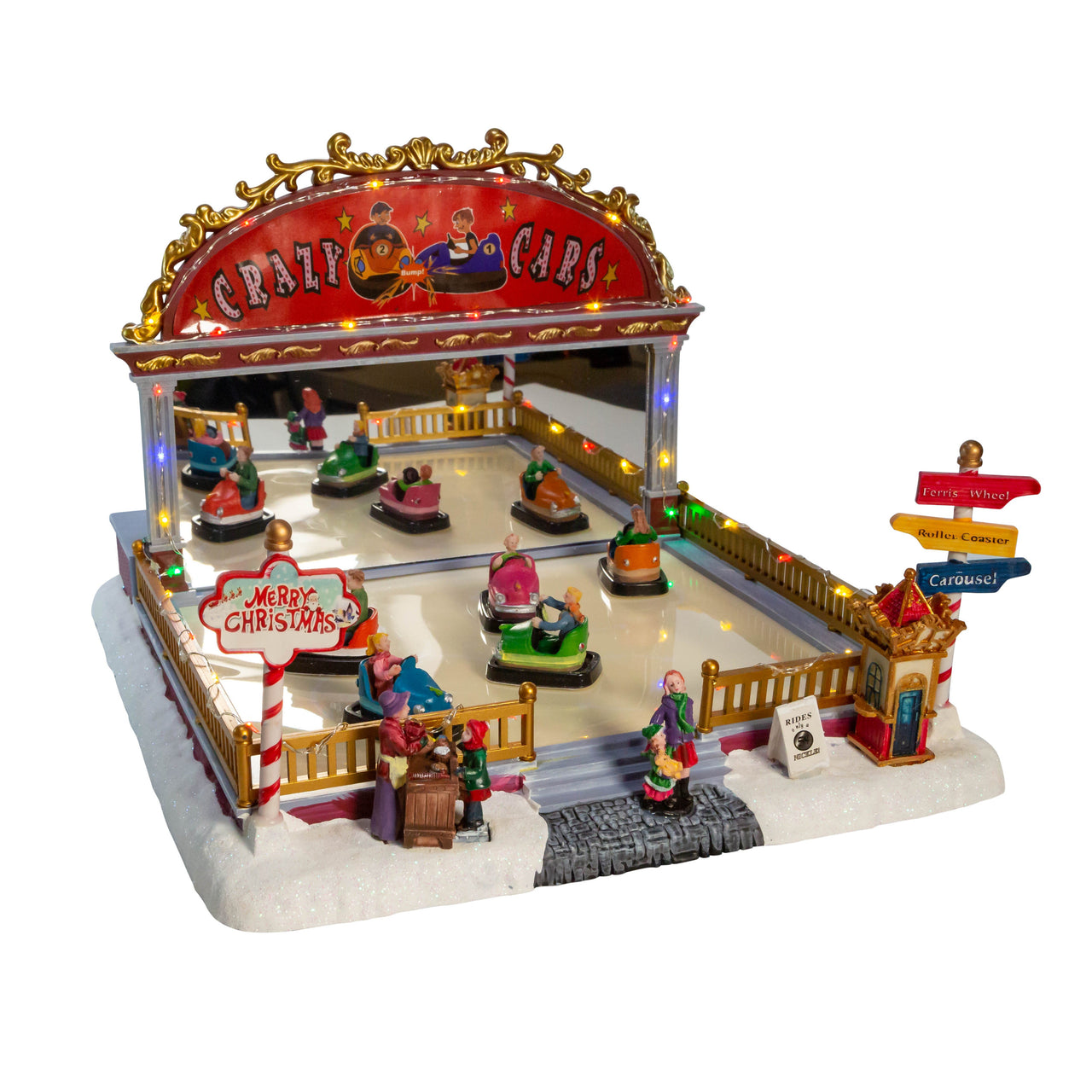 Battery Operated LED Light-Up Musical Bumper Cars Table Piece