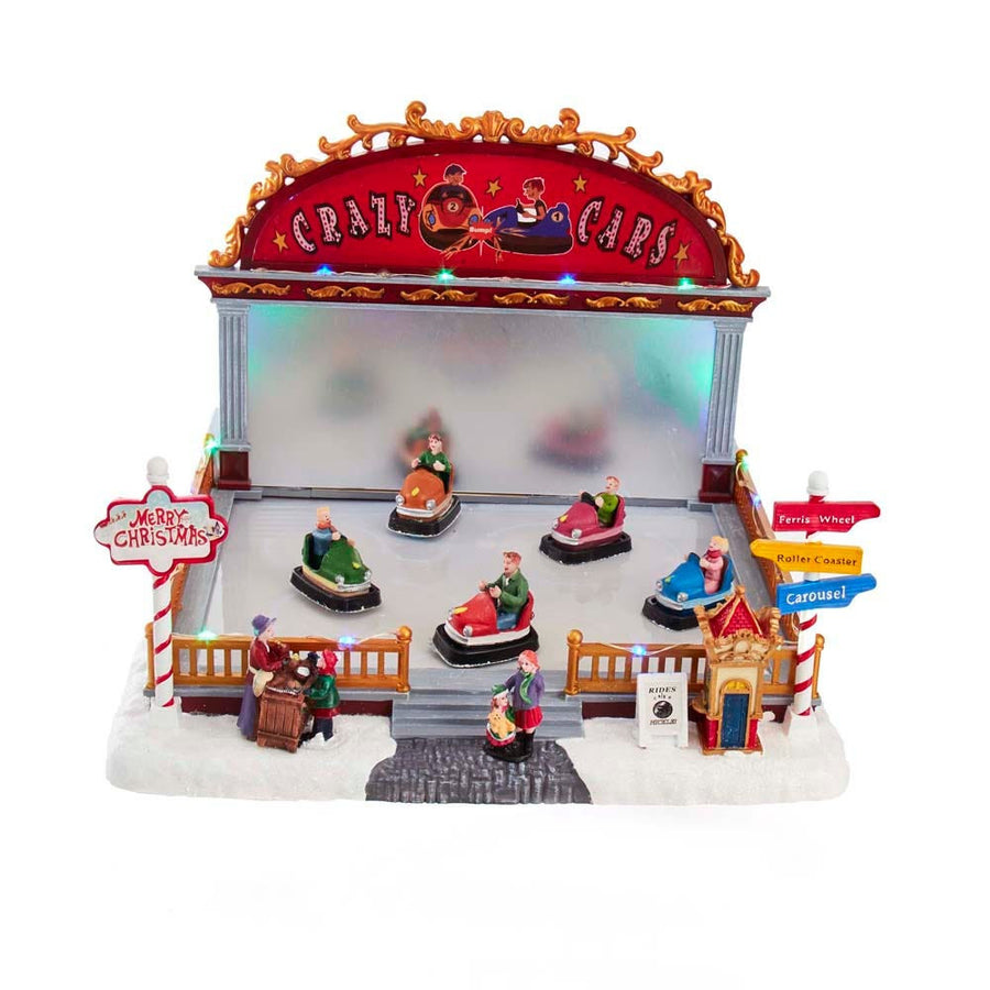 Battery Operated LED Light-Up Musical Bumper Cars Table Piece