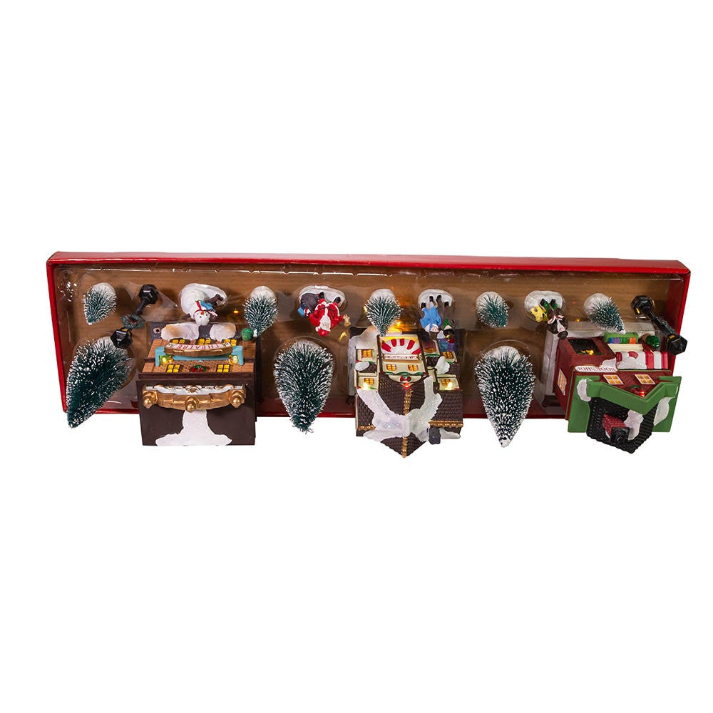 Battery Operated LED Light-Up Christmas Village Set