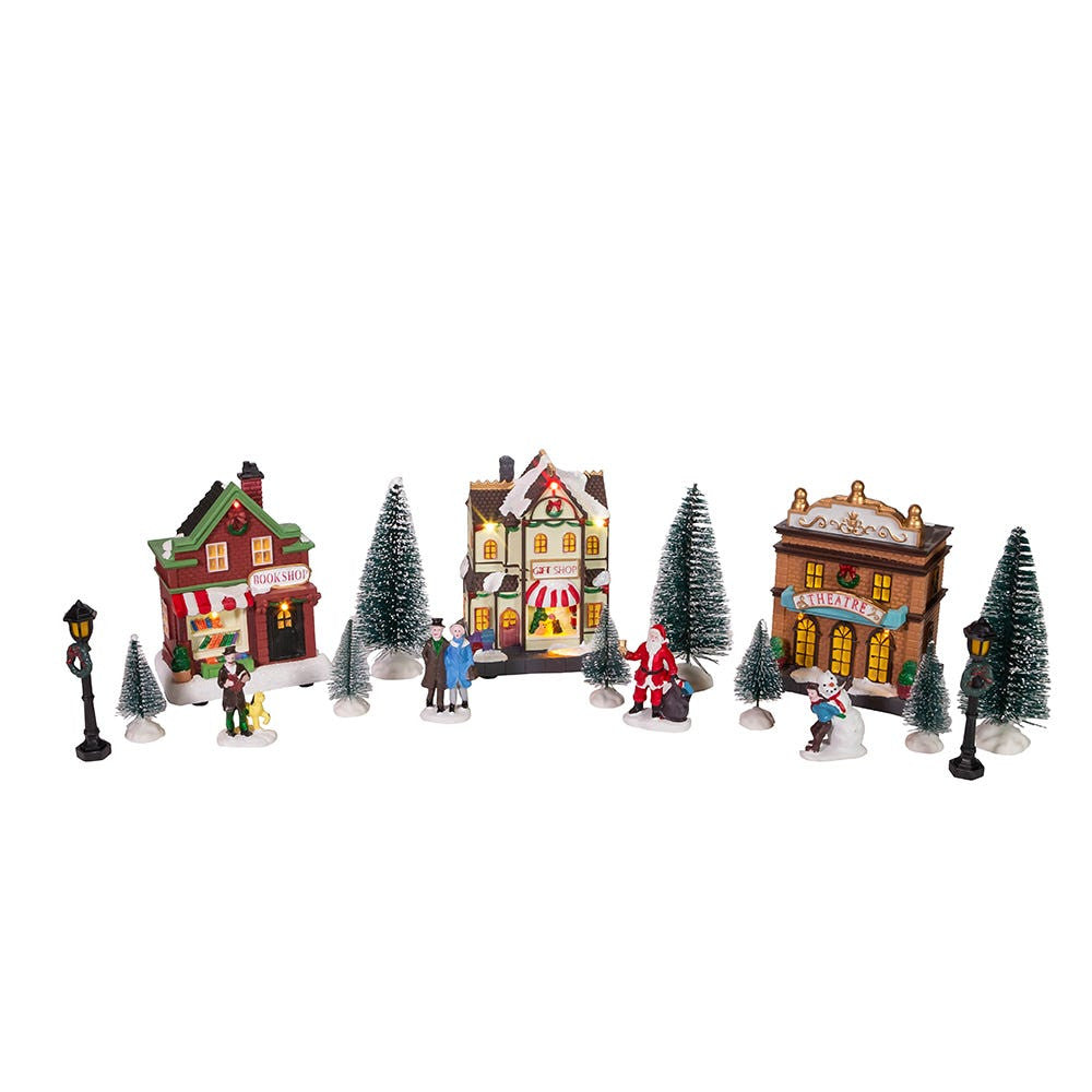 Battery Operated LED Light-Up Christmas Village Set
