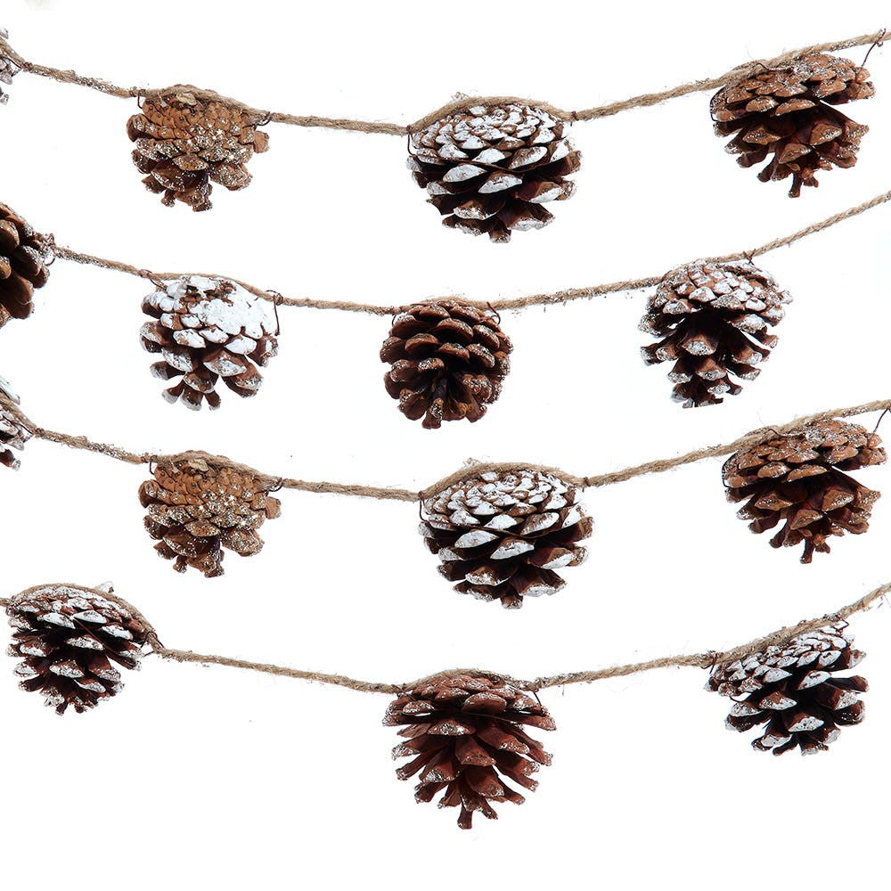 71“ Un-Lit Glittered Pinecone Garland