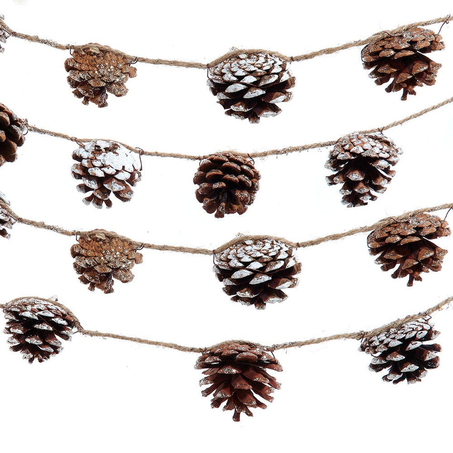 71“ Un-Lit Glittered Pinecone Garland