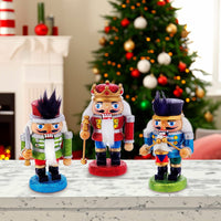 5“ Wooden Red, Green and Blue Chubby Nutcrackers