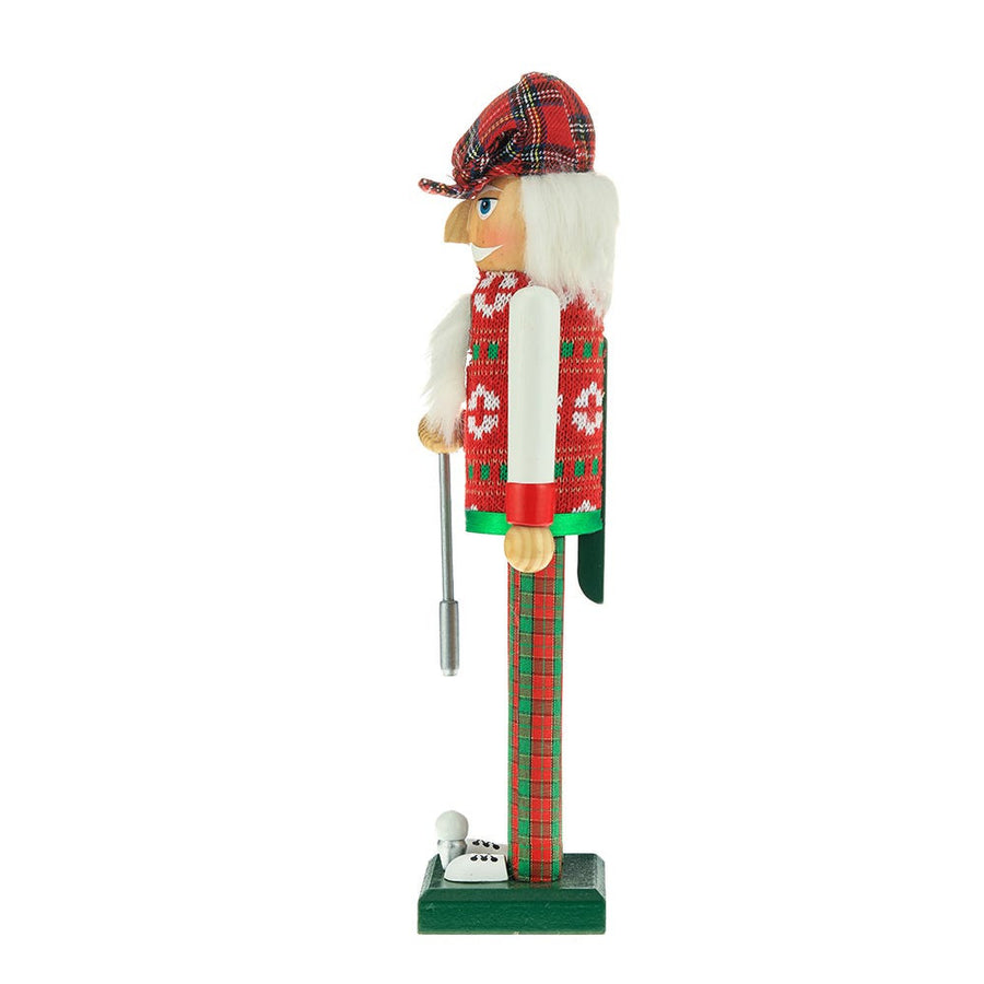 15“ Red and Green Golfer Nutcracker