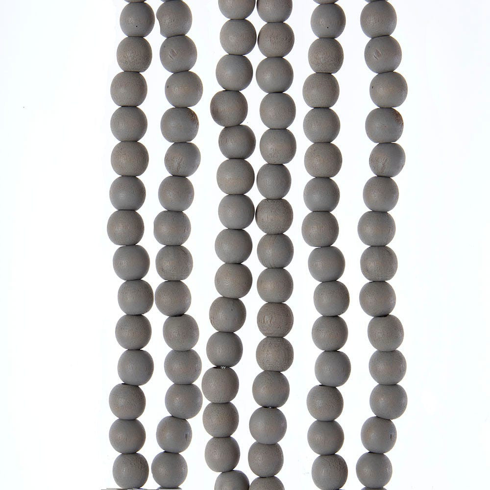 Wooden Distressed gray Beaded Garland