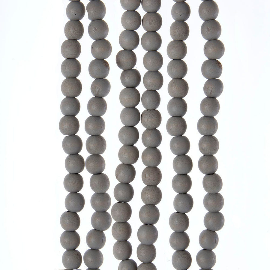 Wooden Distressed gray Beaded Garland